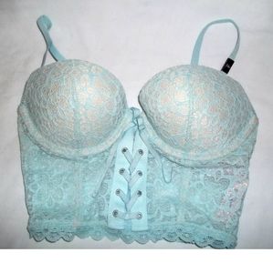Victoria'S Secret Padded Demi longline light green size 34DD